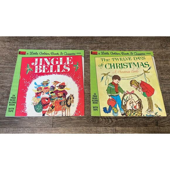 Vintage 1976 Little Golden Books & Cassette Jingle Bells 12 Days of Christmas - Picture 4 of 10